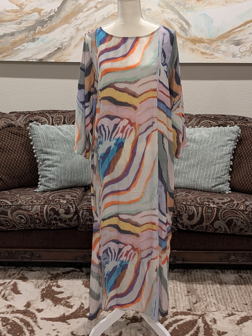 Colorful Abstract Printed Long Dress